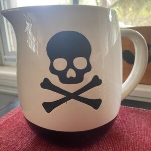 Skull and Crossbones Ceramic Pitcher NWTS by Spooky Hollow